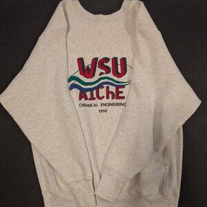 Vintage Off-White WSU AICHE Chemical Engineering Crewneck Sweatshirt – 1990 – Ra